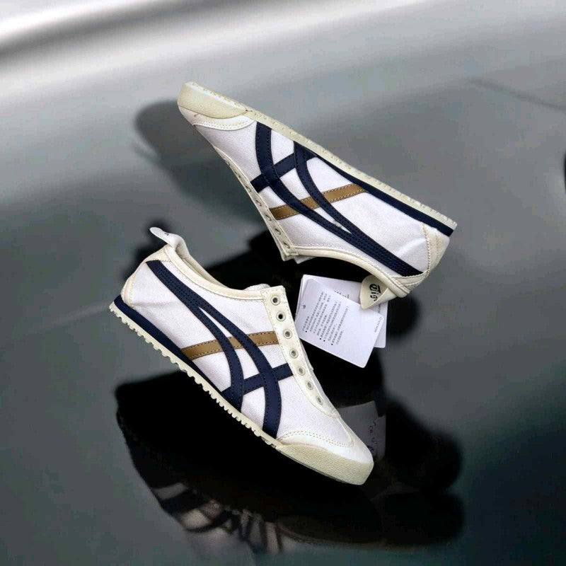 Onitsuka Tiger Mexico 66 Slip On Beige Navy Blue 3026