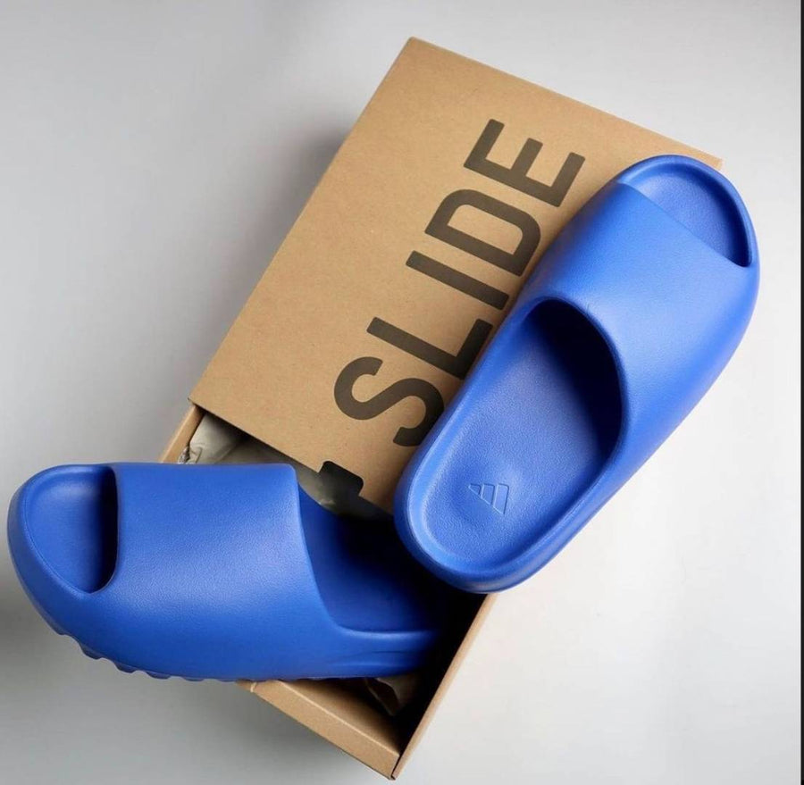 Adidas Yeezy Slide Azure Blue UA Quality With Tag Butter Papar Og Box.