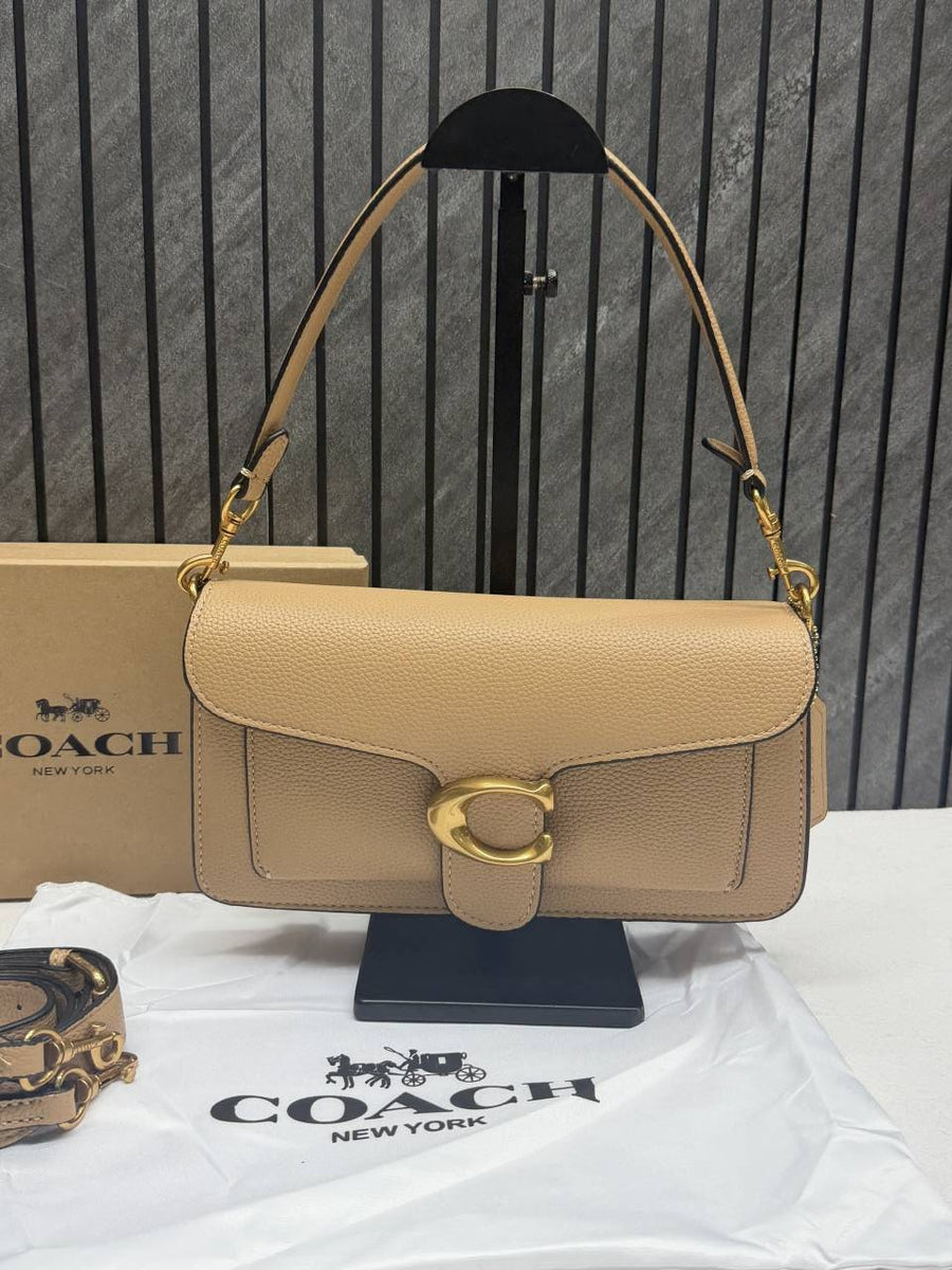 Coach Tabby 26 Beige Shoulder Crossbody Bag With Original Box 2 Belt (Short Long)