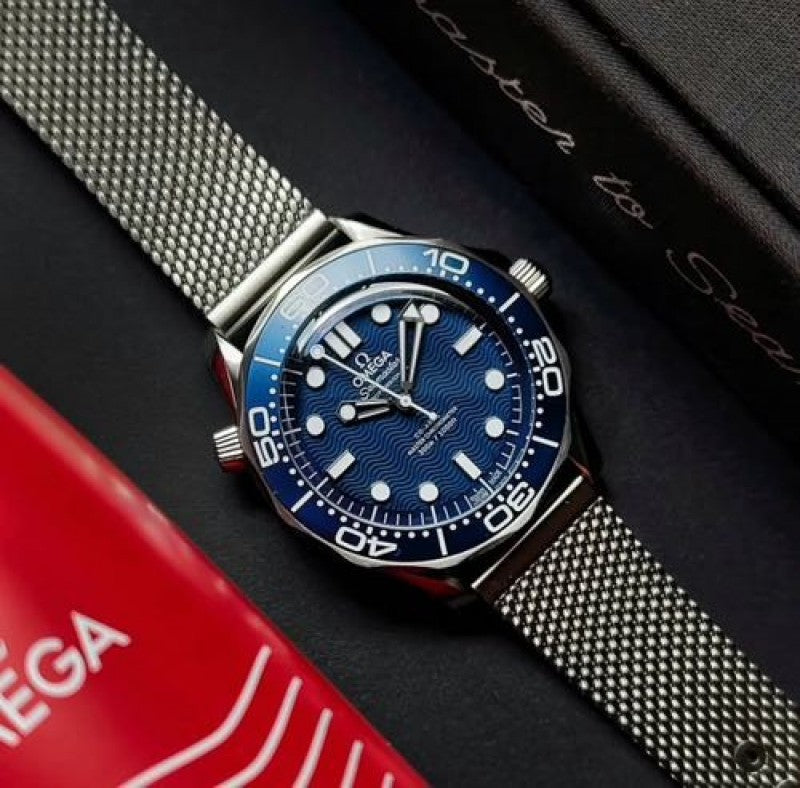 Omega seamaster james bond 60th anniversary 42mm stainless steel blue dot dial watch