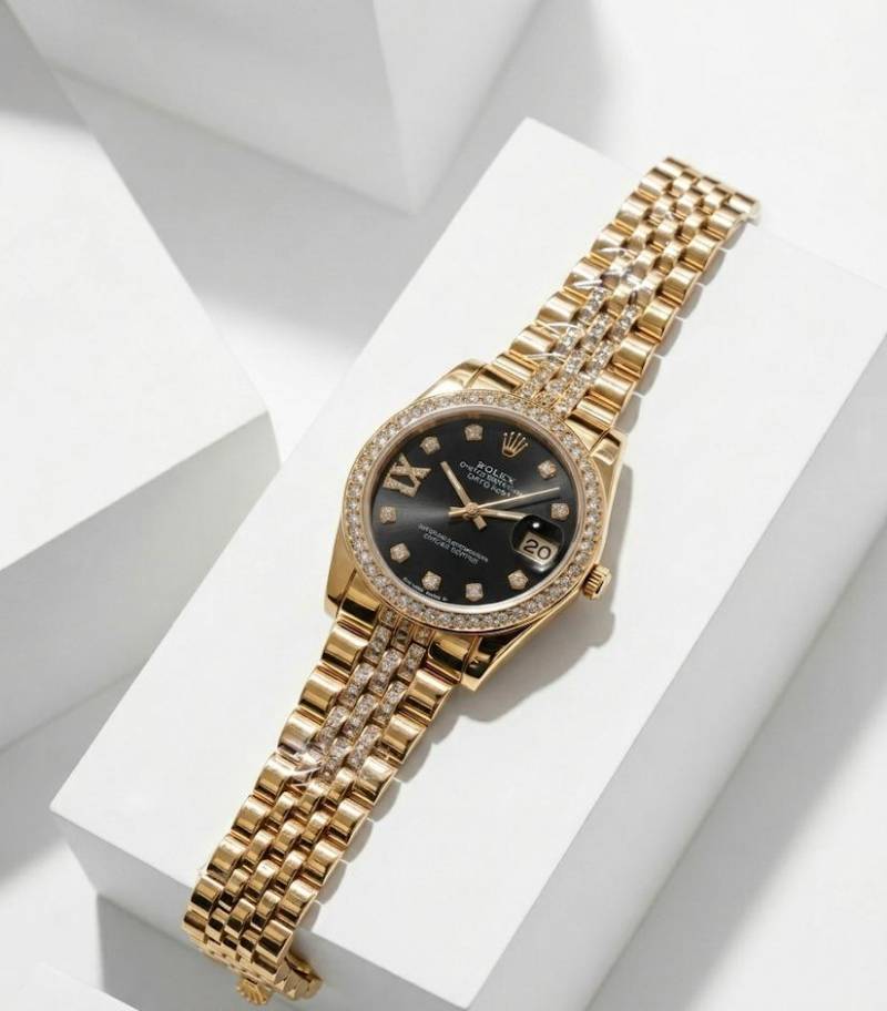 Rolex Oyester Perpetual Date Just Gold-Black