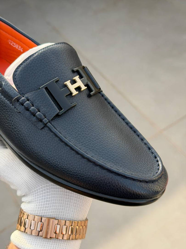 Hermes Leather Loffer T25834 Navy