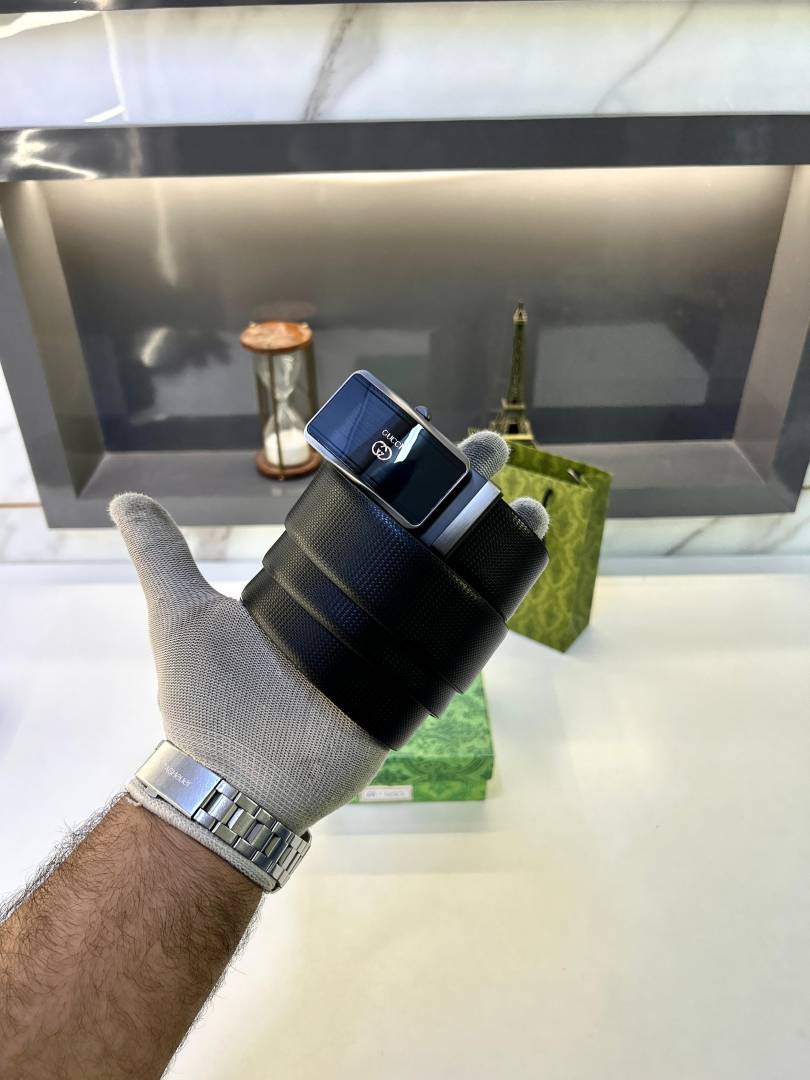 Gucci Auto Lock Black Belt Fa 473