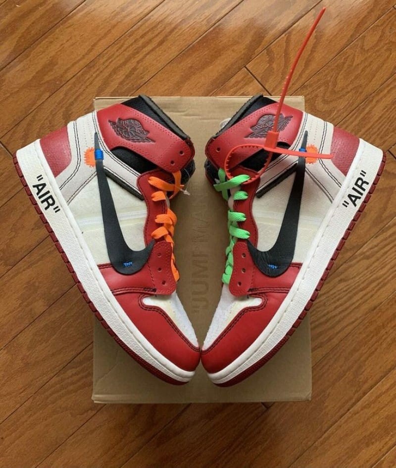 OF WHITE X NIKKE AIR JORDAN 1 HIGH OG CHICAGO UA QUALITY