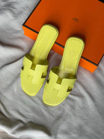 Hermes_Oran_Yellow_Flats_Sandal_For_Women_With_Original_Box_And_Carry_Bag