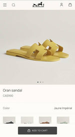 Hermes_Oran_Yellow_Flats_Sandal_For_Women_With_Original_Box_And_Carry_Bag