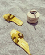 Hermes_Oran_Yellow_Flats_Sandal_For_Women_With_Original_Box_And_Carry_Bag