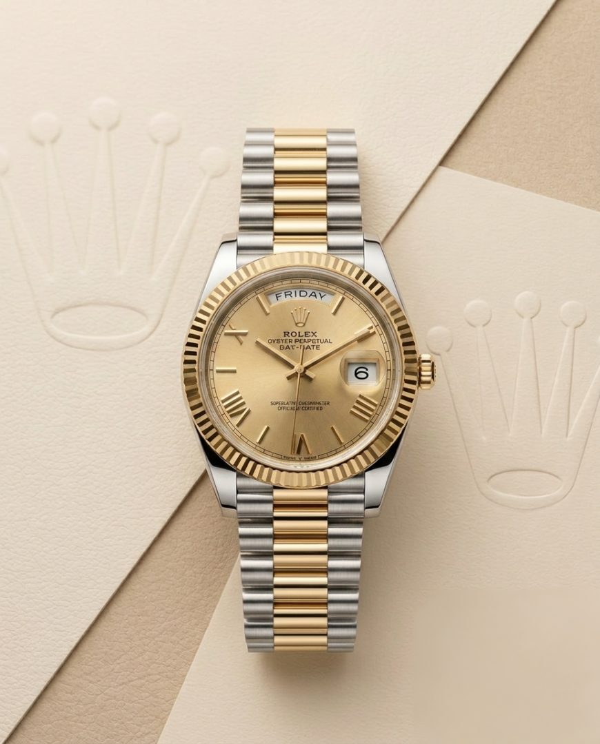 Rolex Oyster Perpetual Day Date 40 Battery 2Ton-Gold-Gold