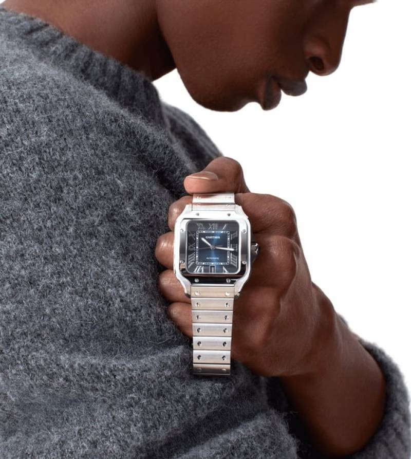 Cartier Santos Automatic silver blue