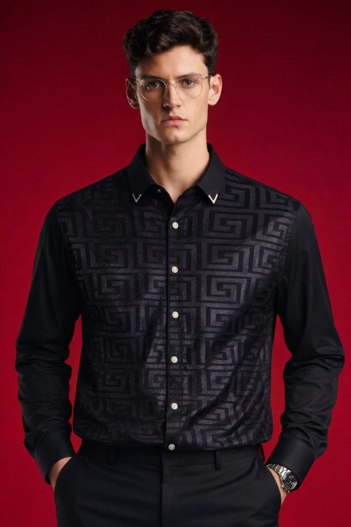 Versace IMPORTED STORE ARTICLE DIAMOND SHIRT
