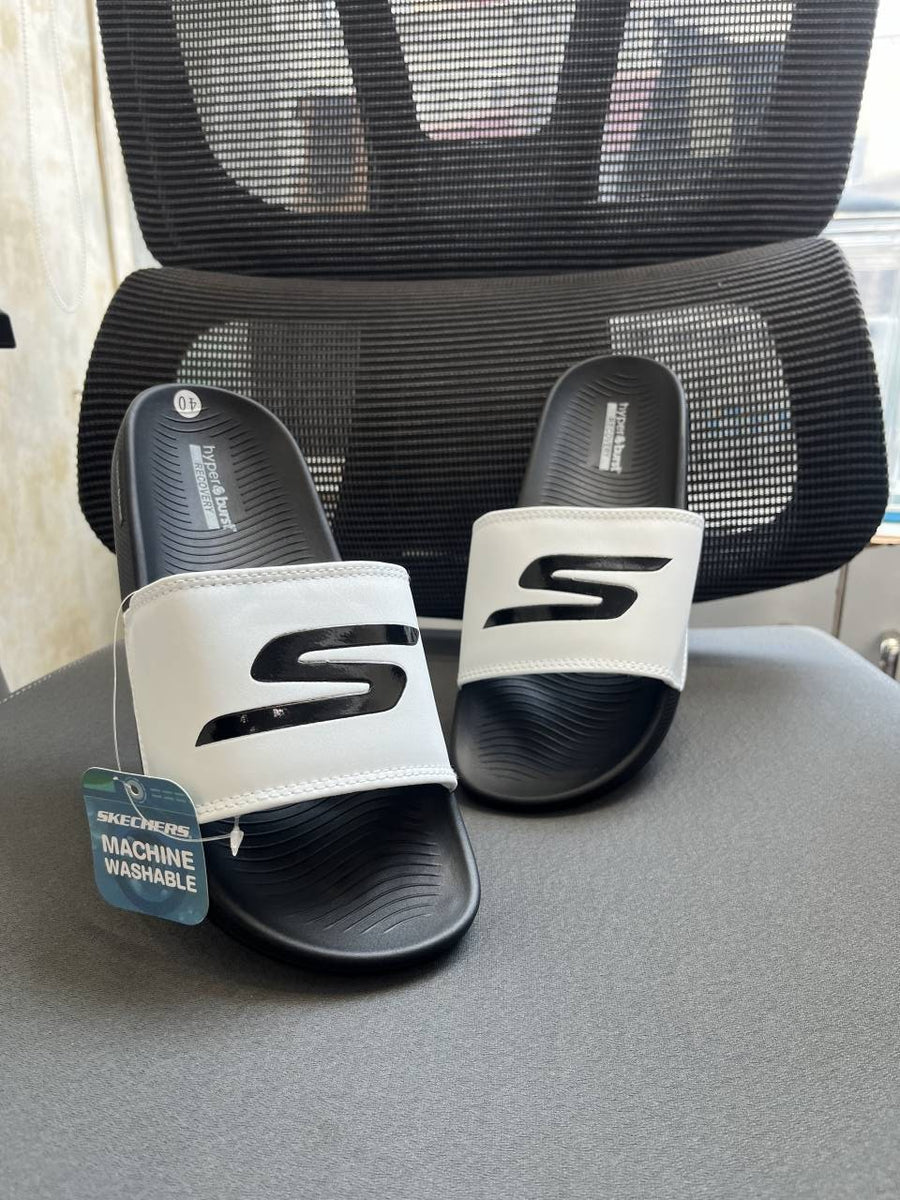 Skechers Hyper Burst Soft Slides S White