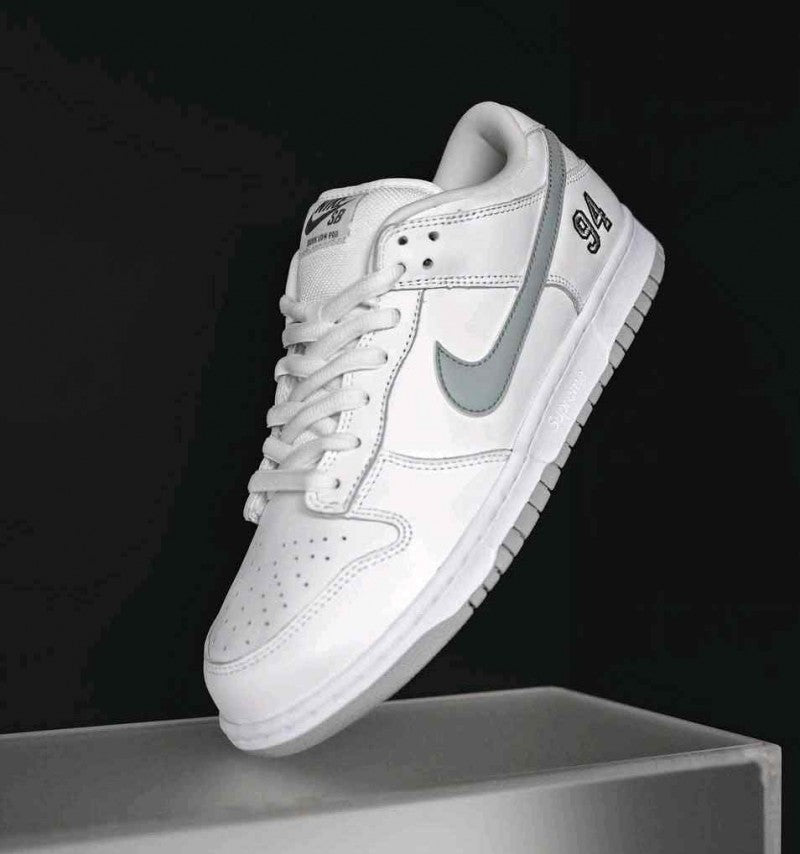 Supreme x Nikkeee SB Dunk Low White Grey 2178