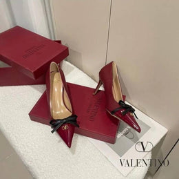 Valentino_Pump_Heel_Elegant_Womens_Wine_Patent_Leather_With_Black_Knot_With_OG_Box_&_Carry_Bag_933-V9_Wine