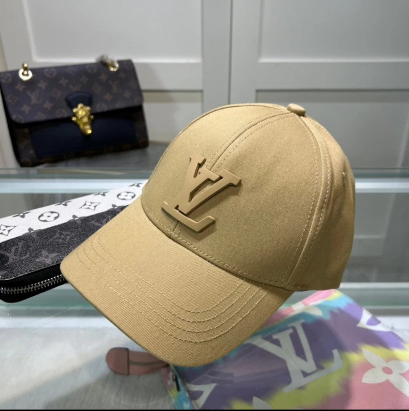 Louis Vuitton_Front_Logo_Embossed_Premium_Unisex_Cap_(With_Safety_Box)_(Beige)