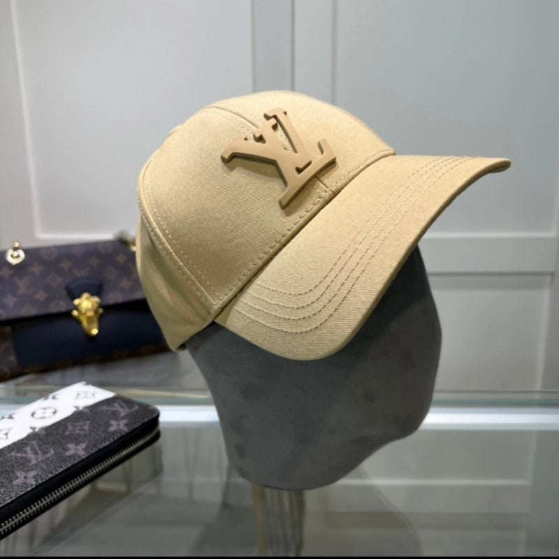 Louis Vuitton_Front_Logo_Embossed_Premium_Unisex_Cap_(With_Safety_Box)_(Beige)