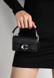 Coach Tabby 12 Mini Black Silver Crossbody With OriginalBox DustCover CarryBag