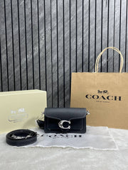 Coach Tabby 12 Mini Black Silver Crossbody With OriginalBox DustCover CarryBag