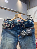 True Religio n Dark Shade Straight fit Premium Imported Stretchable Lycra Fabric Denim with Back Flap pocket Design 3624