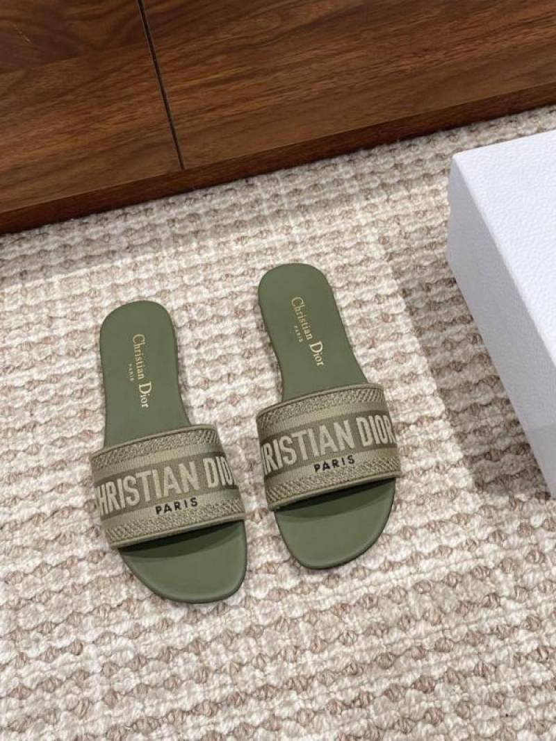 Dior_Dway_Platform_Green_Slides_For_Women_With_Original_Box_And_Carry_Bag