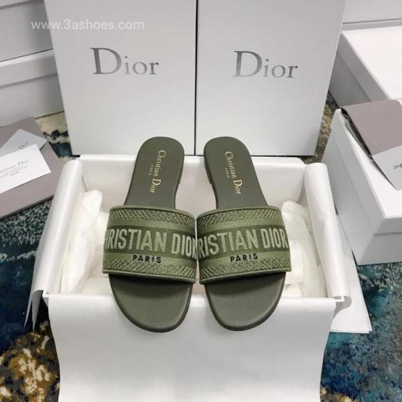 Dior_Dway_Platform_Green_Slides_For_Women_With_Original_Box_And_Carry_Bag
