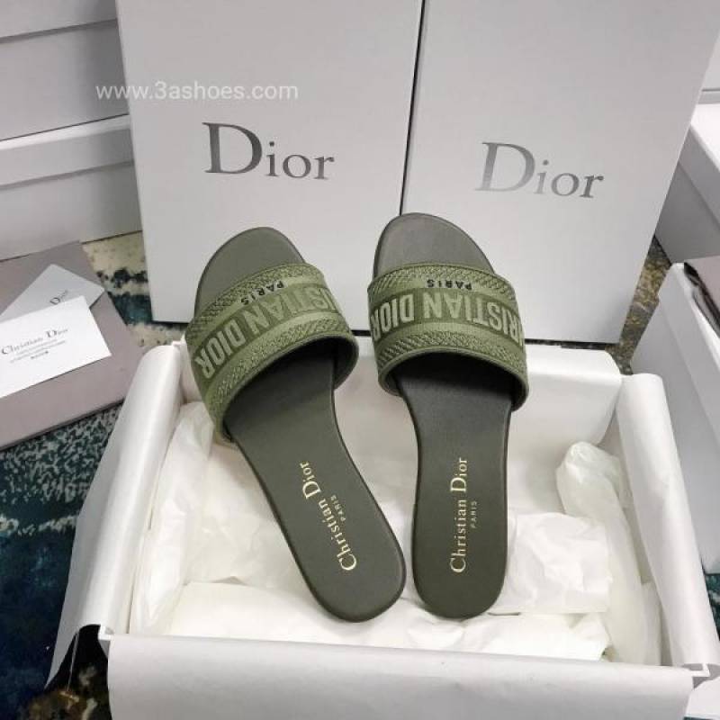 Dior_Dway_Platform_Green_Slides_For_Women_With_Original_Box_And_Carry_Bag
