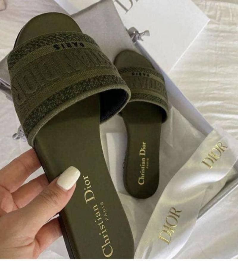 Dior_Dway_Platform_Green_Slides_For_Women_With_Original_Box_And_Carry_Bag