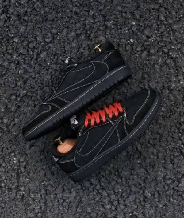 Jordan 1 Low Travis Scott phantom Black With Full Accessories For Mens 493
