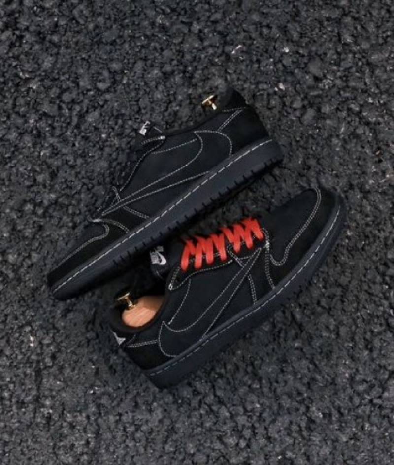 Jordan 1 Low Travis Scott phantom Black With Full Accessories For Mens 493
