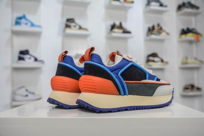 Balmann multicolor suede panelled racer low top sneakers fixed style idea
