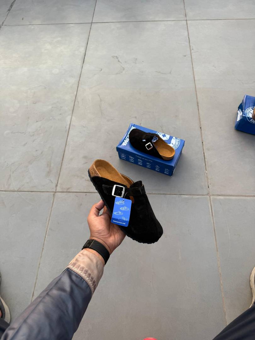 Birkenstoc.k x Stussy Boston Suede Black