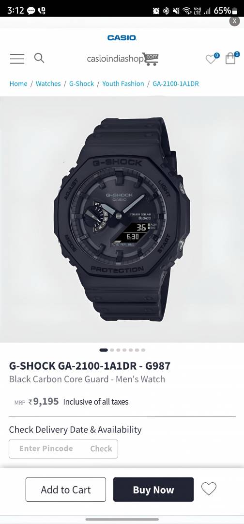 Casio g shock ga2100 full black