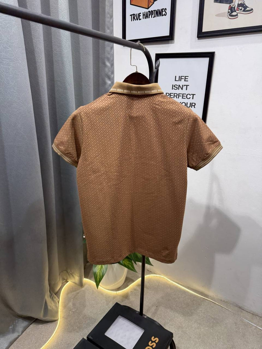 Hugo bos monogram imported box pack tshirt brown