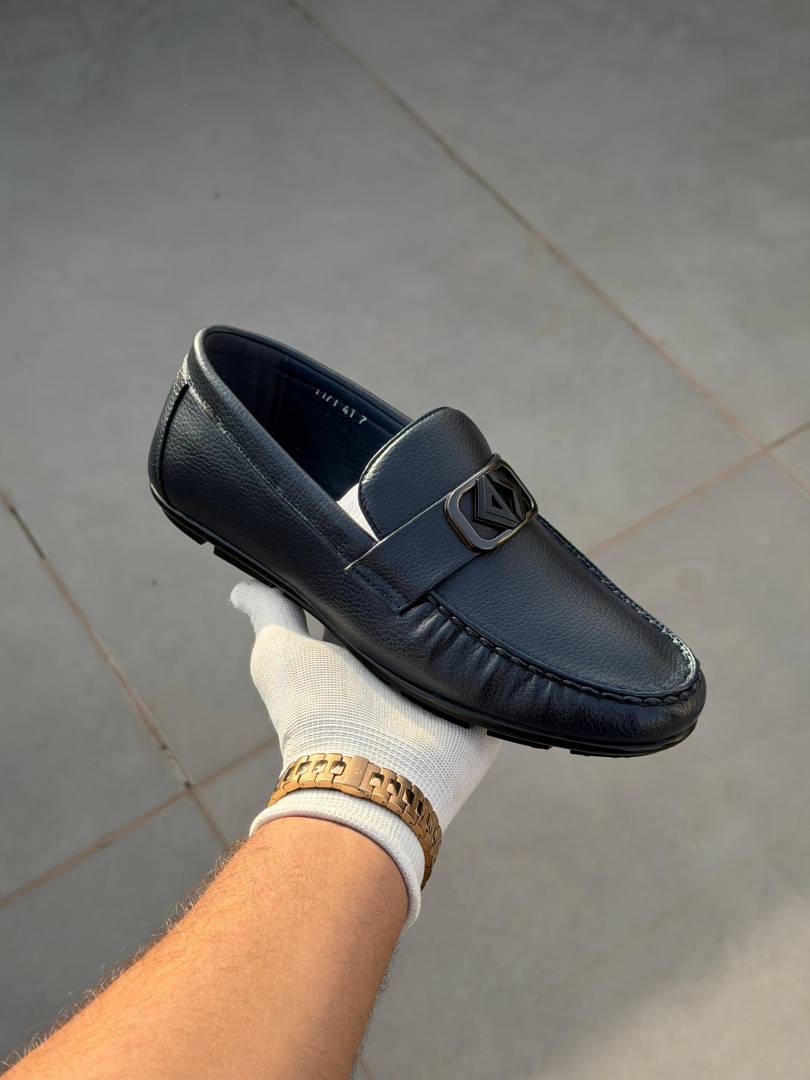Christian Dioor Leather Loffer Navy T171