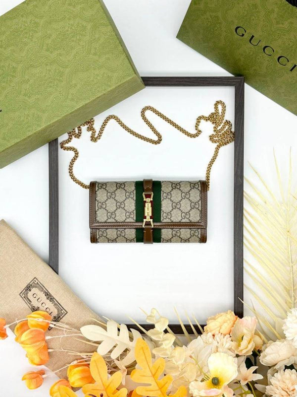 Gucci 76 Jackie ChainWallet Clutch With OriginalBox DustCover