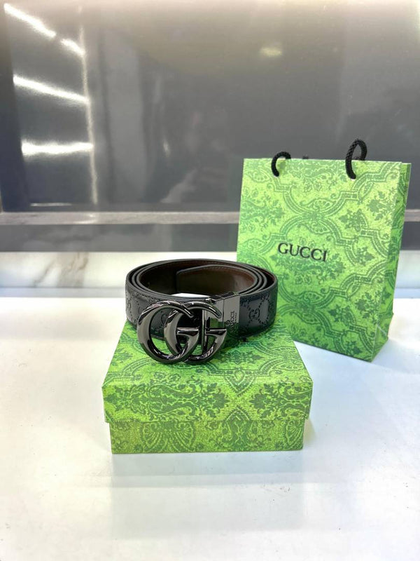 Gucci Glossy Black Belt Fa 291