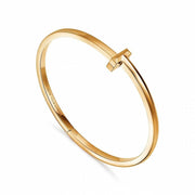 Tiffany & Cco Gold Narrow Hinged Bracelet With Original Dustcover