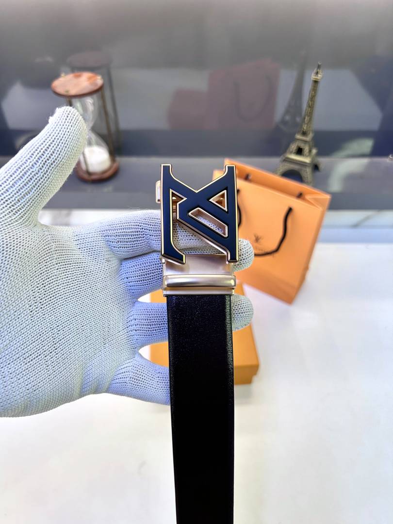 Lv_Vuittion Black Gold Belt Fa 915