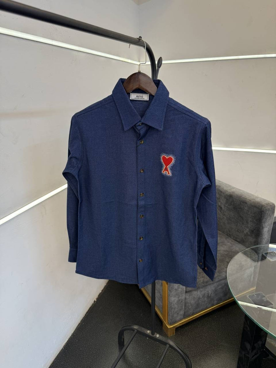 Ami blue denim style imported shirt with front and back pattern