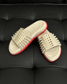 Christian louboutii.n take it easy slides bbeige