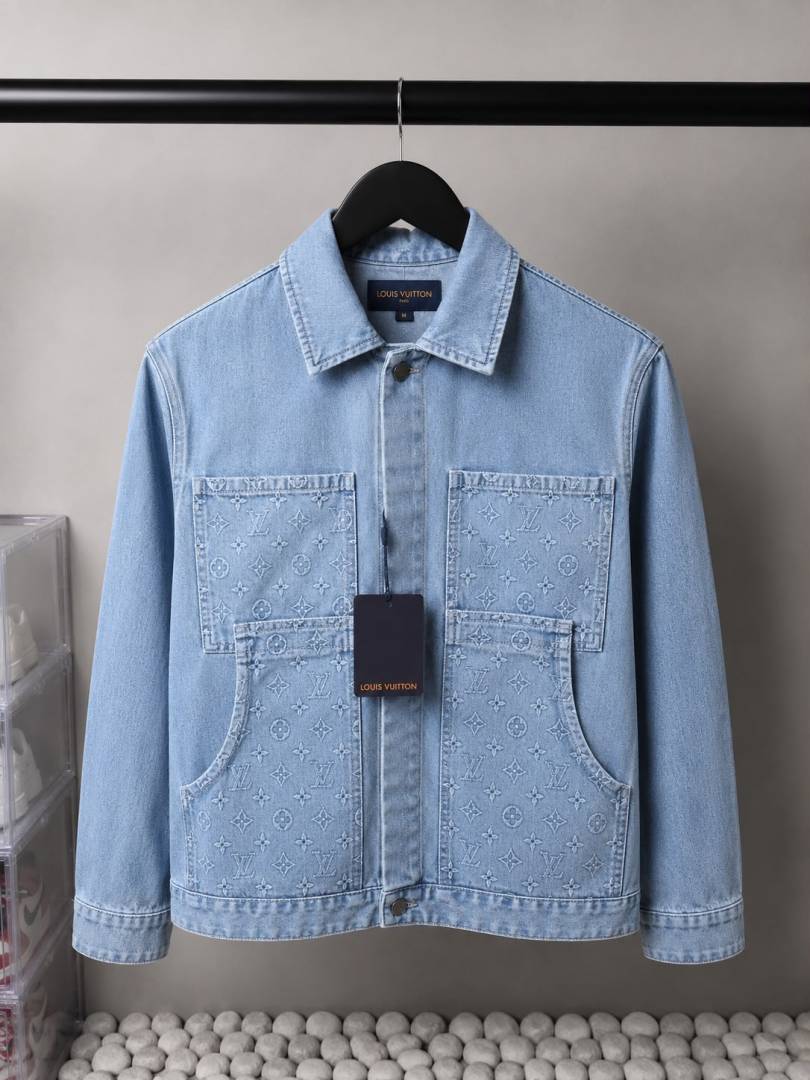Louis_ Vuitton Monogram Premium Utility Denim Overshirt 1385