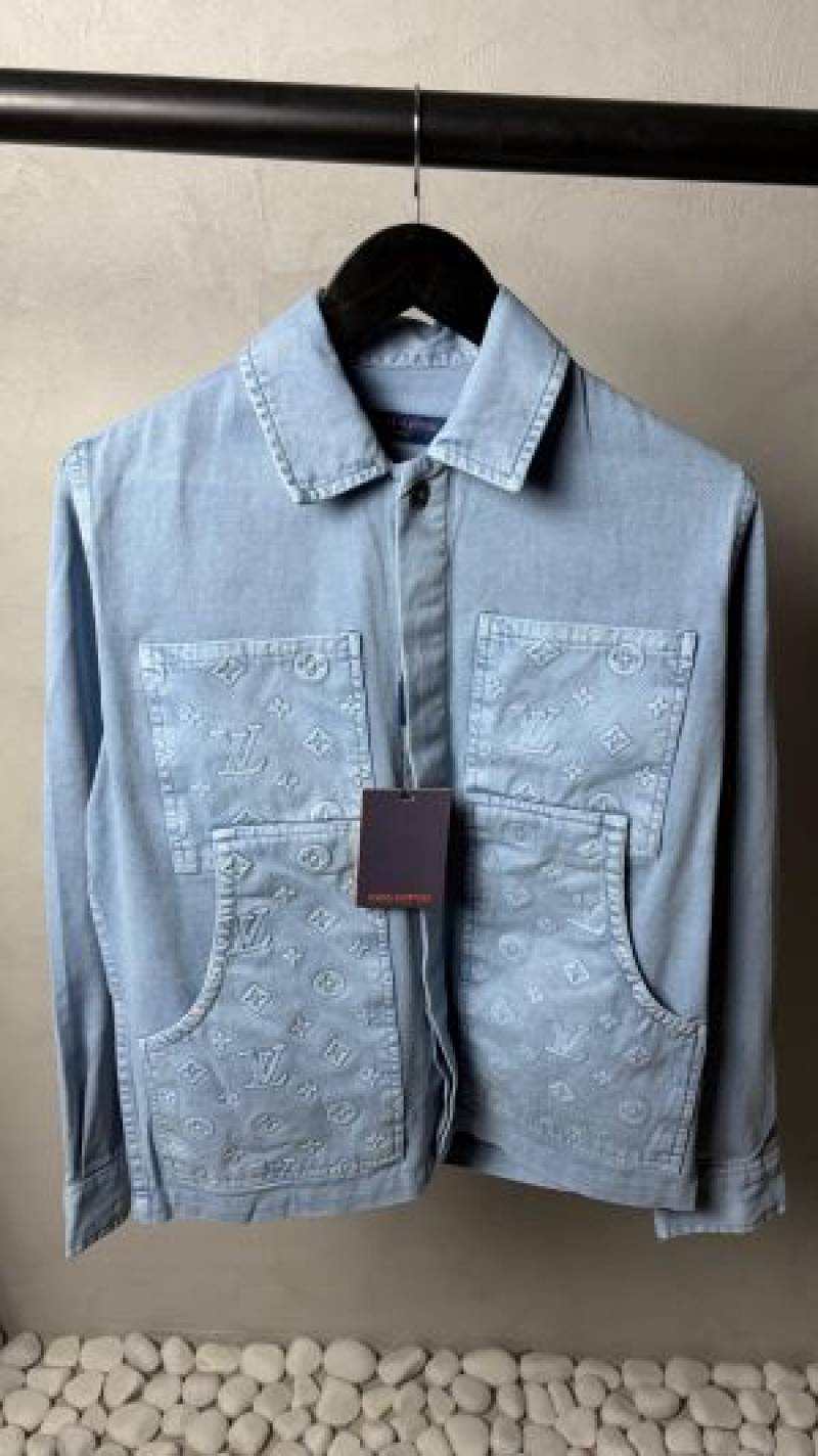 Louis_ Vuitton Monogram Premium Utility Denim Overshirt 1385