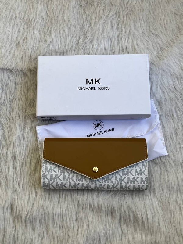 Michael Kors_131_White_Long_Flap_Wallet_With_OriginalBox_DustCover