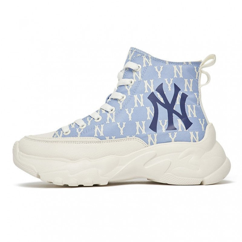 MLB CHUNKY High New York Yankees Blue platform Round Toe Rubber Sole