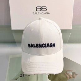 Balenciaga White Denim Front Logo Premium Unisex Cap (With Safety Box)