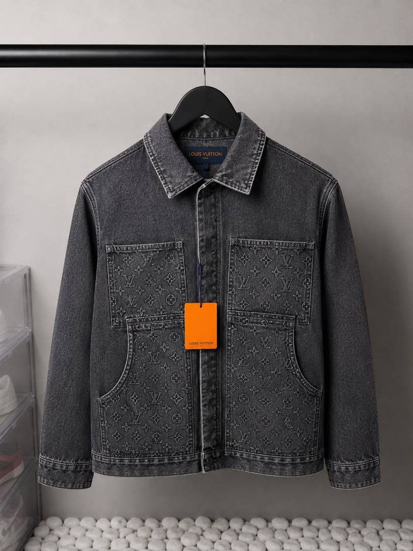 Louis_ Vuitton Monogram Premium Utility Denim Overshirt 1387 Sale VS1000