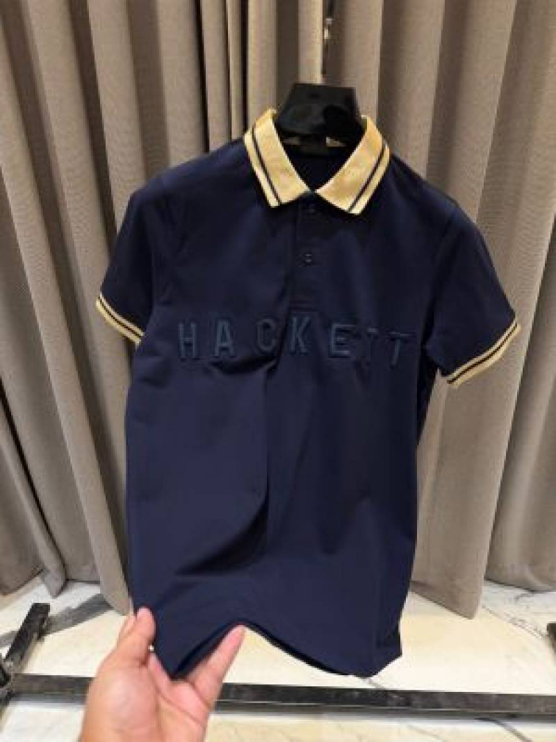 Hackett Middle Brand Print Polo T-shirt Navy