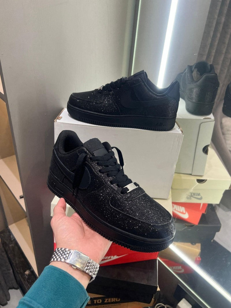 Nike Airforce 1 All Black Glitter