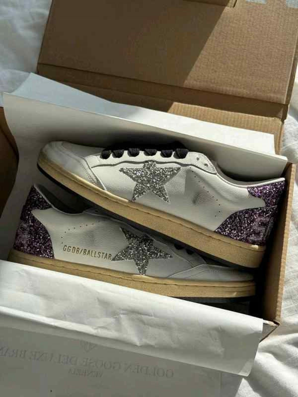 Golden Goose Ball Star White Purple Silver