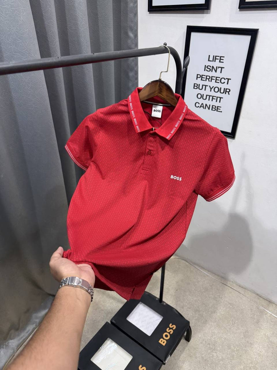 Hugo bos monogram imported box pack tshirt red