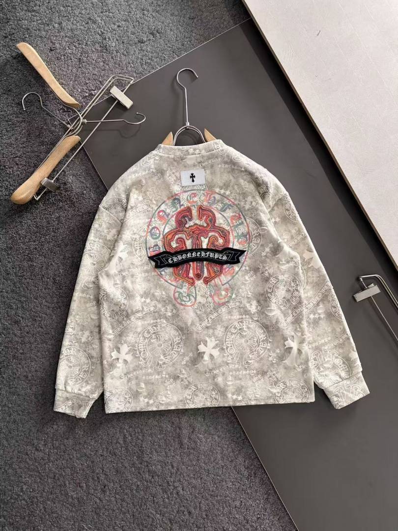 CHROME HEARTS IMPORTED SWEATSHIRT STORE ARTICLE CREAM AND GREY